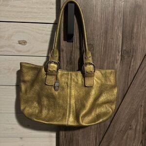 Tignanello Gold Shoulder Bag
